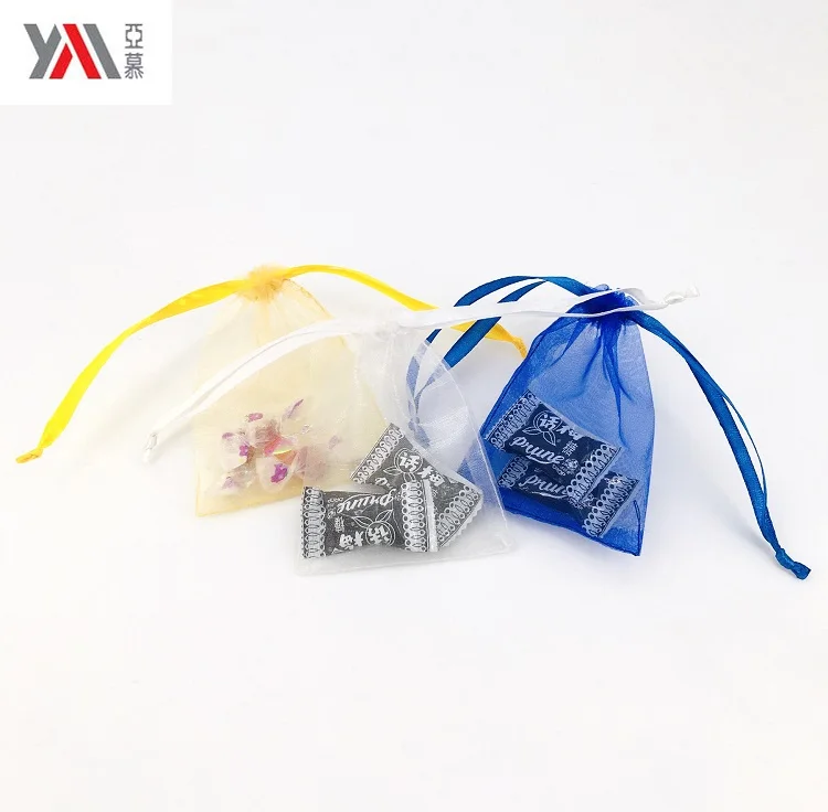 Wholesale high quality fashion Organza pouch drawstring bag with customized logo