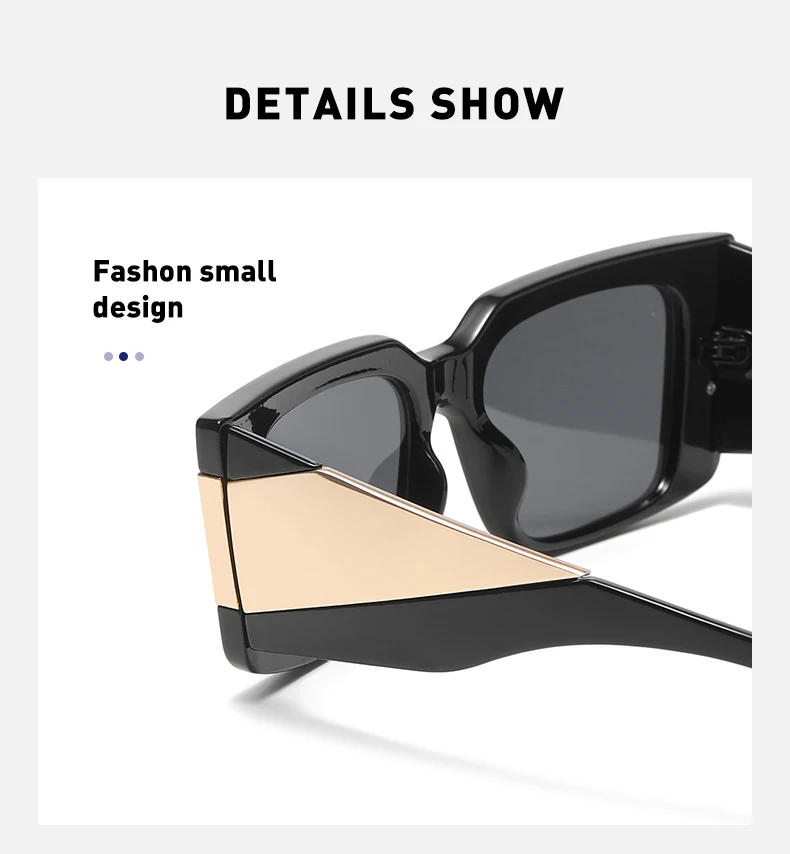 Retro fashionable unisex square  narrow frame wide leg uv400 sunglasses women high quality fashion men custom logo sun glasses