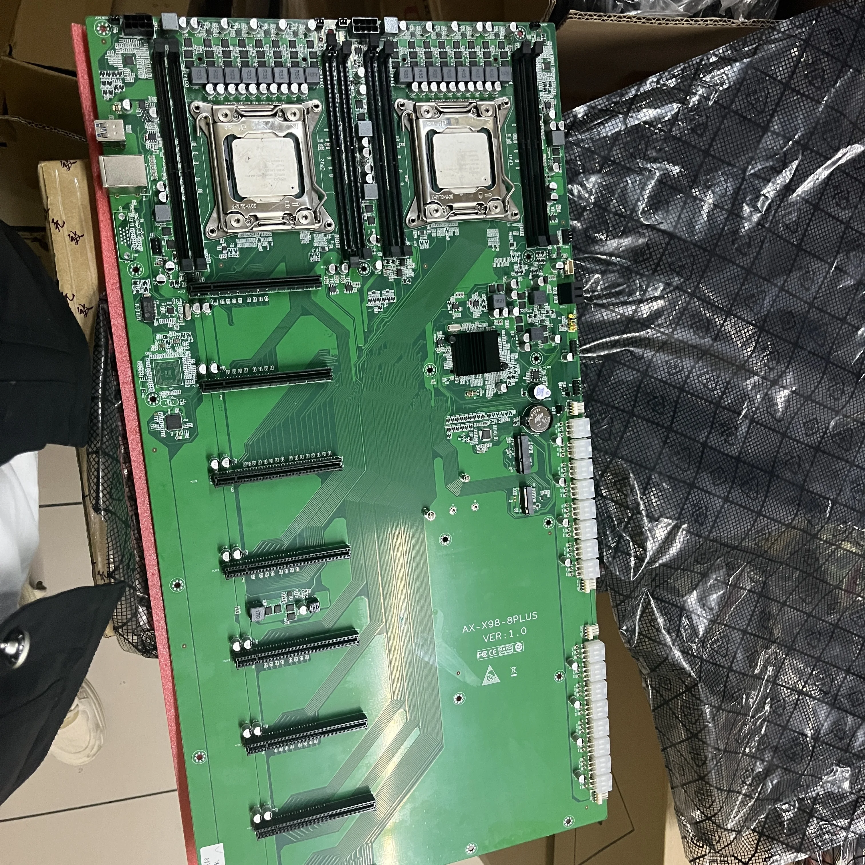 KEYIYOU AX X99 Dual CPU  ALEO Motherboard Support DDR4 ECC REG RAM E5 V3V4 LGA 2011-3 CPU And RTX 3080 3090 Video Card