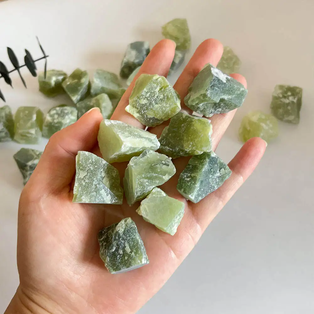 Serpentine Rough Gemstones and Crystals Raw Stones For Healing Chakra Balancing Natural Rocks For Tumbling And DIY