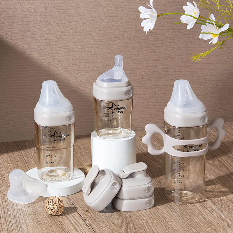 Manufacturer New Born Biberon Square Design Wide Mouth Sippy Cup Feeding Pour BPA Free PPSU Versatile Baby Bottle