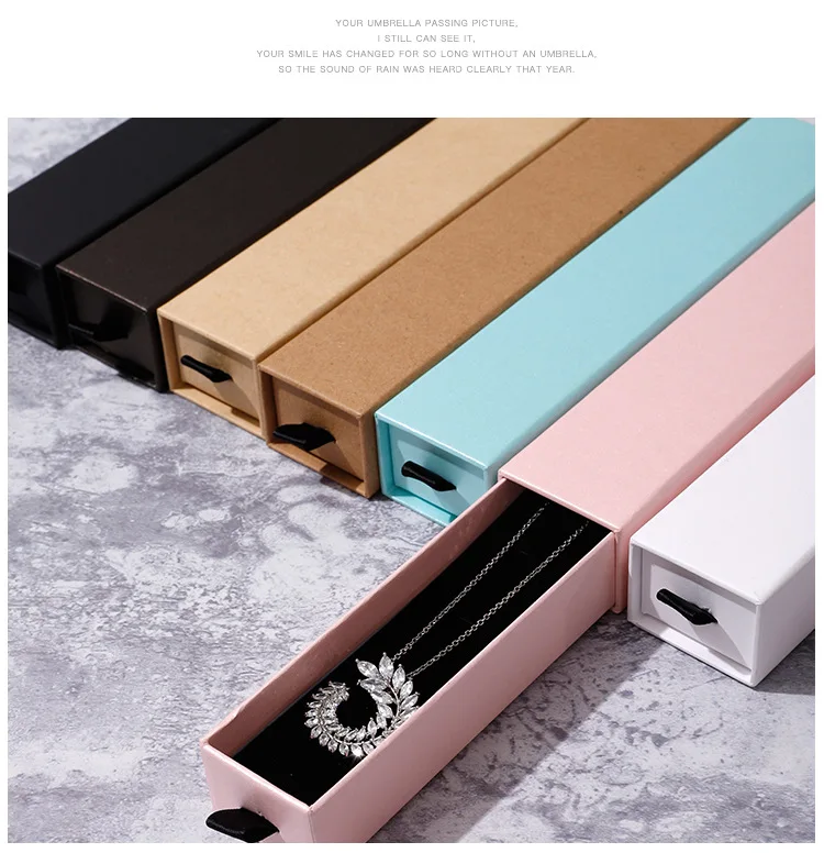 Wholesale Different sizes Jewelry packaging box Drawer  Ring Earrings Pendant Necklace Gift Box Customized