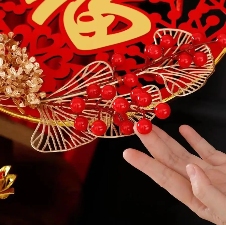 Chinese New Year Ornament Lucky Chinese Fu Hanging Tassel Pendant Spring Festival New Year Tree Door Wall Decorations Acrylic