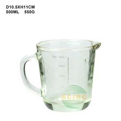 heat resistant Oven safe water liquid jug Measuring tool 500ml Glass  Measuring Cup with lid