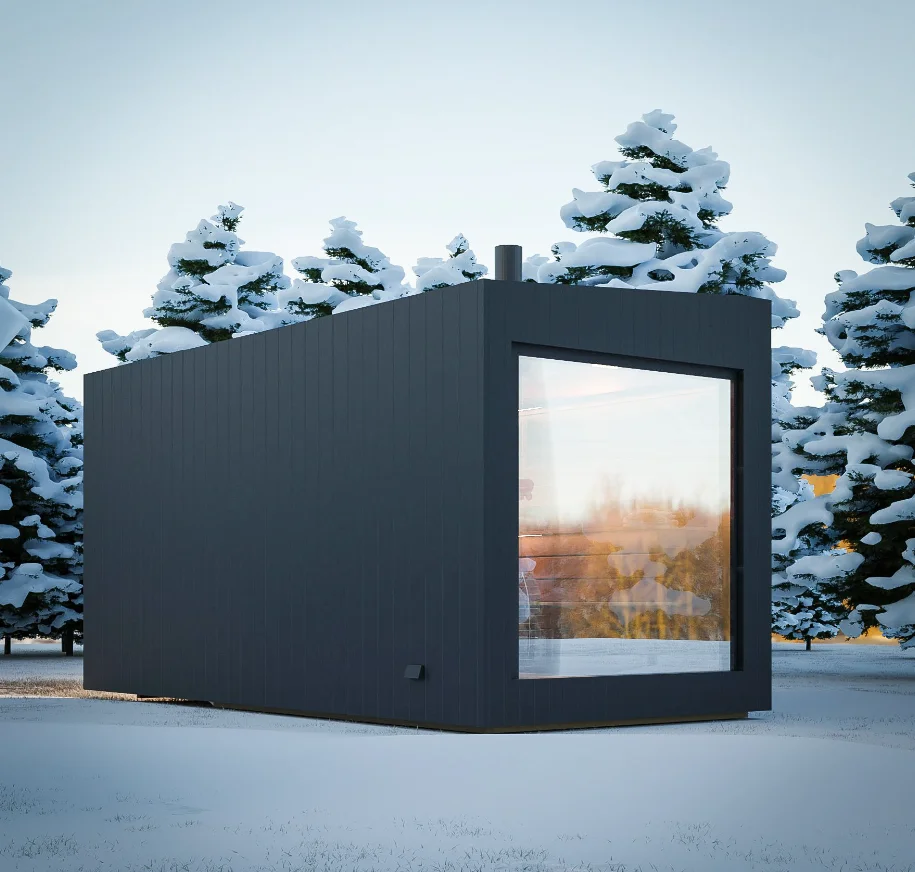 Fired Sauna Cabin House Fired Cube Sauna Room Traditional Wood Spruce Outdoor Modern Solid Wood Villa with Pool 2 Years 40 Mm