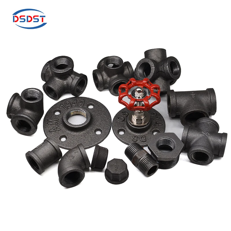 vintage industry retro black pipe floor flange bst threaded 3 hole black pipe decor floor flange for furniture