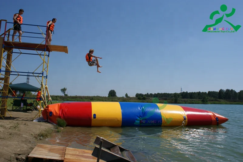 Inflatable Water Blob Water Park Game Equipment, Inflatable Catapult Jumping Pillow For Sale