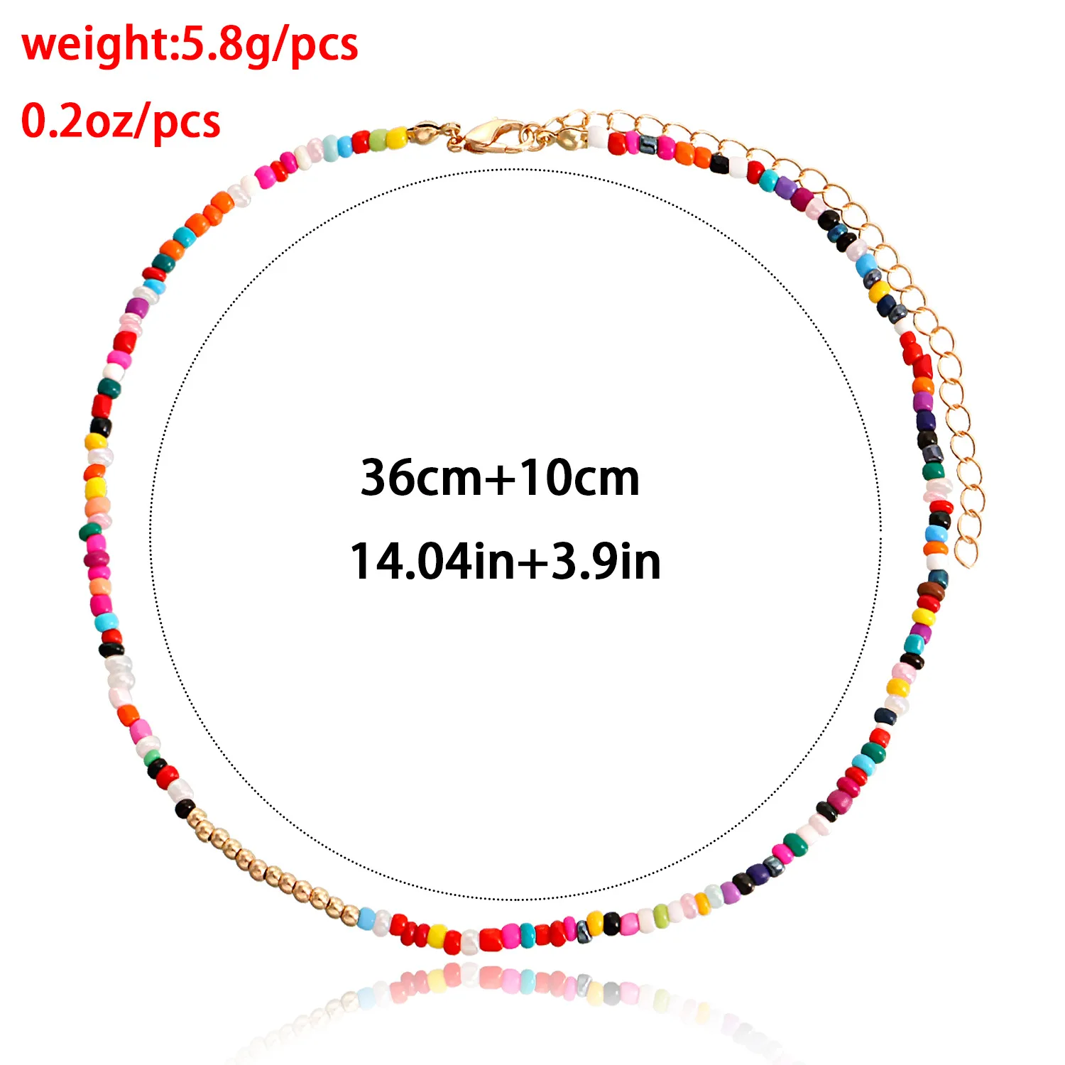 Fashion Bohemian style colorful rice bead necklace for women creative colorful shell double clavicle chain