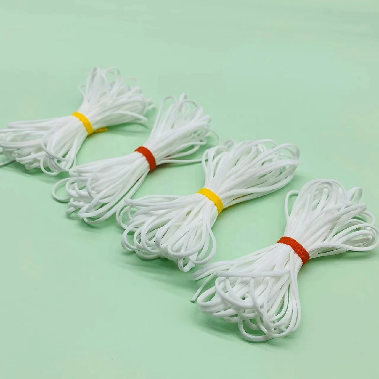 Factory Manufactured 3.5mm White and black KN95 Flat Elastic Disposable Polyester Spandex Earloop