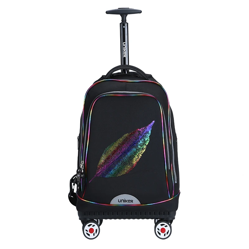 UNIKER Multi-function School Bags Wheeled Backpack Four Wheels Trolley Backpack Business Backpack Trolley Luggage Trolley Bags