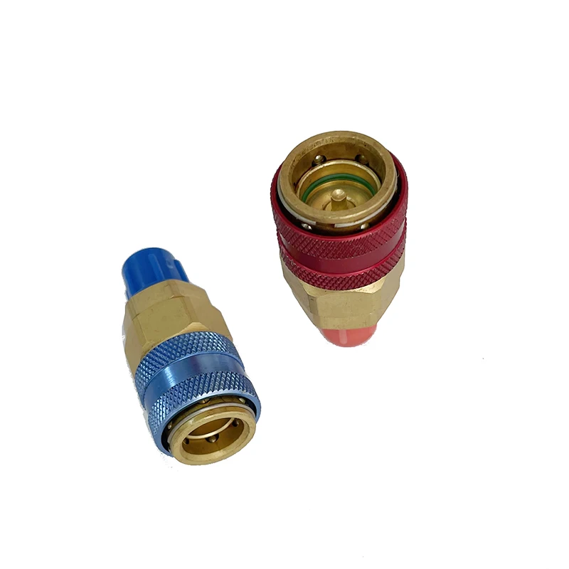 QC-19 car air conditioner brass pipe fitting R134a quick coupler