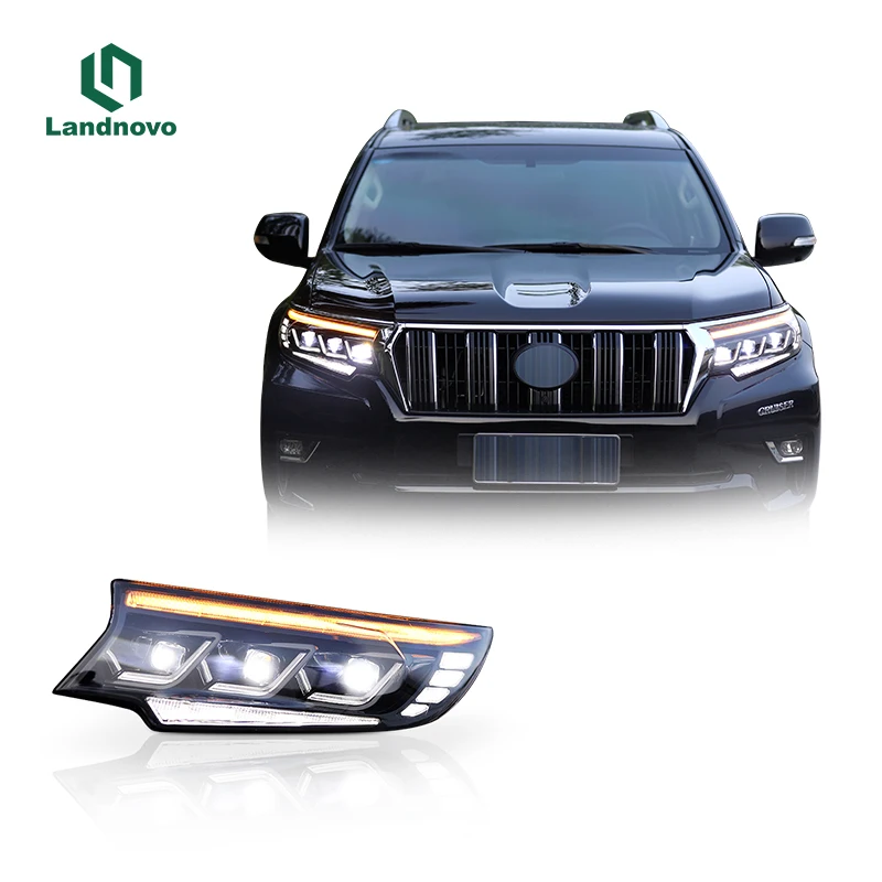 Landnovo whole sale auto parts car light for Toyota Pardo 2018-2021 assembly led head light head lamp
