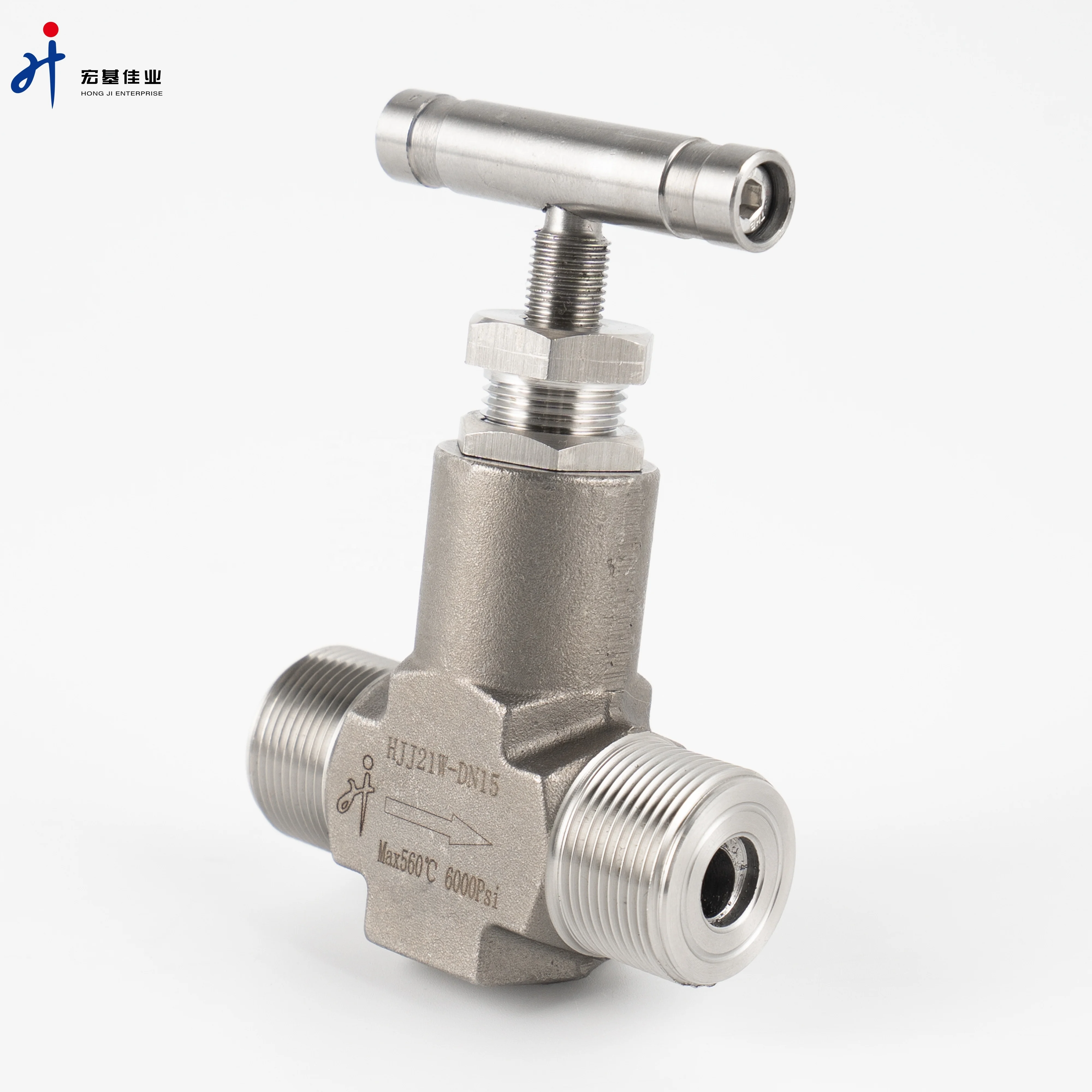 High Pressure Pressure Gauge Valve Stainless Steel Integral Bonnet Male NPT Needle Valve