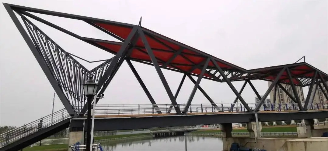 Metal Bridge Steel Structure Overhead Bridge Truss Frame Footbridge Construction