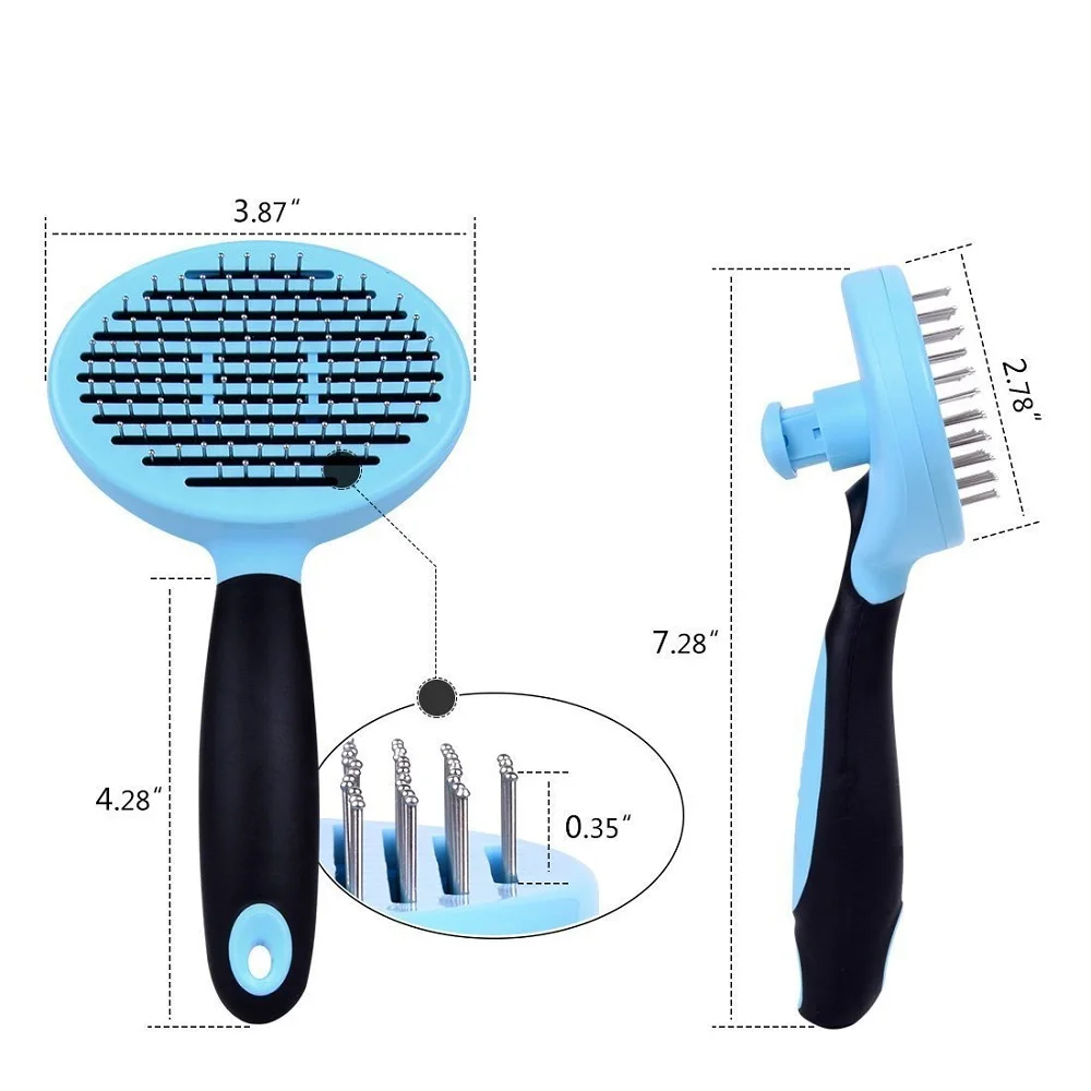 
Removal Animal Hair Stainless Steel Massage Small Pet Dog Cat Grooming Hair Comb Brush For Dog 
