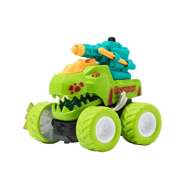 LONGXI car toy vehicles for kids cartoon mini plastic dinosaur car monster toys cars and trucks for boys green