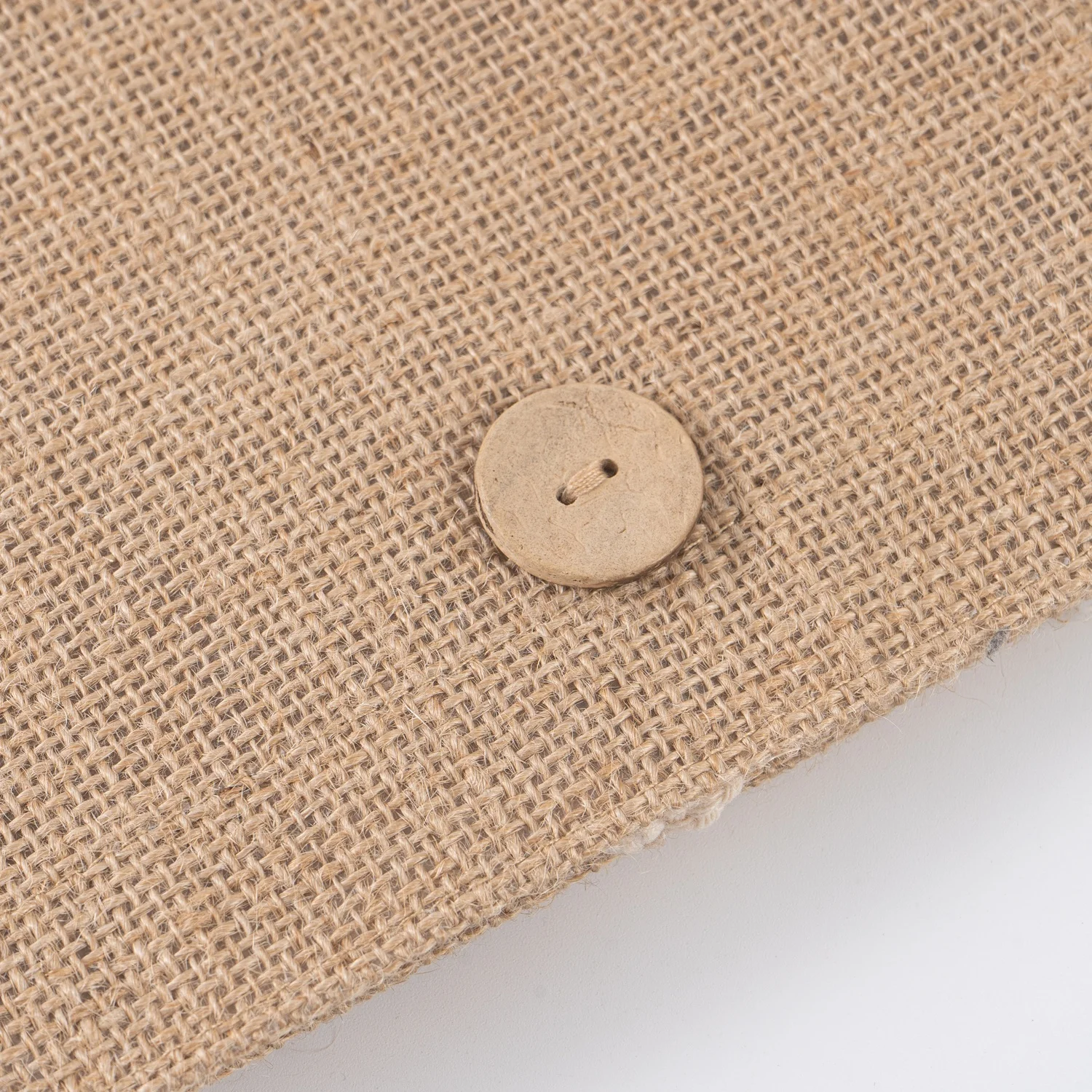 Eco-Friendly Jute Bag Custom Coated Linen Shopping Bag Beach Canvas tote bag for women With button