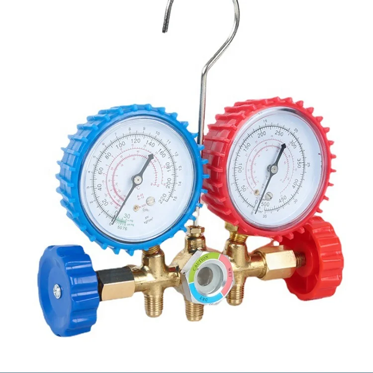 R32 R 134A Refrigeration Pressure Tools Double Manifold Gauge Set For Car Air Conditioning Conditioner