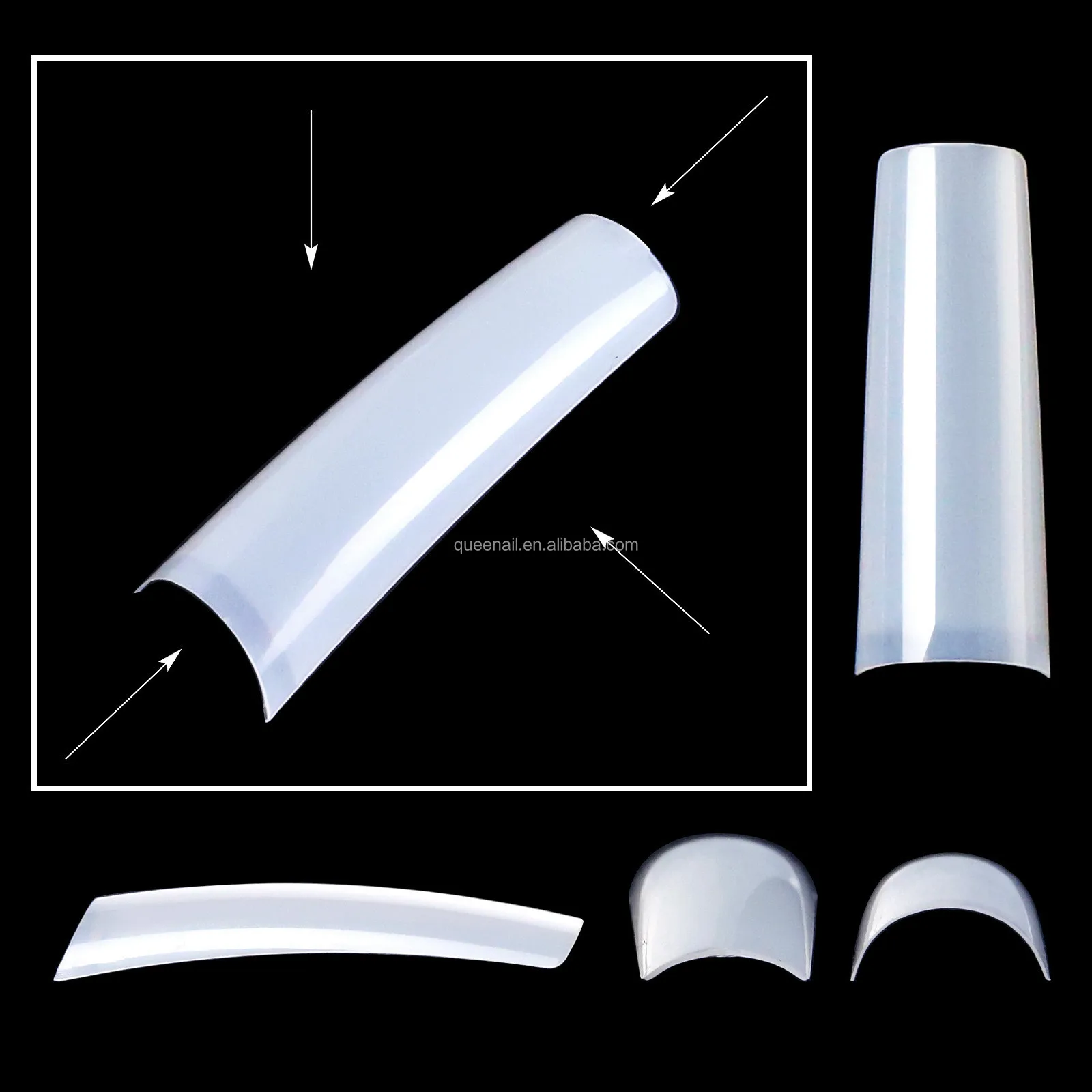 550pcs Box Artificial False Nail Long Straight No C Curve Square Nail Tip Clear Natural XXXL ABS French Half Cover Nail Tips