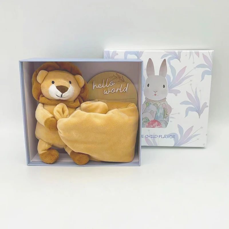 Custom Pig stuffed blanket Cotton Cute Lion Baby Security Blanket Plush Baby Security Swaddle Blanket