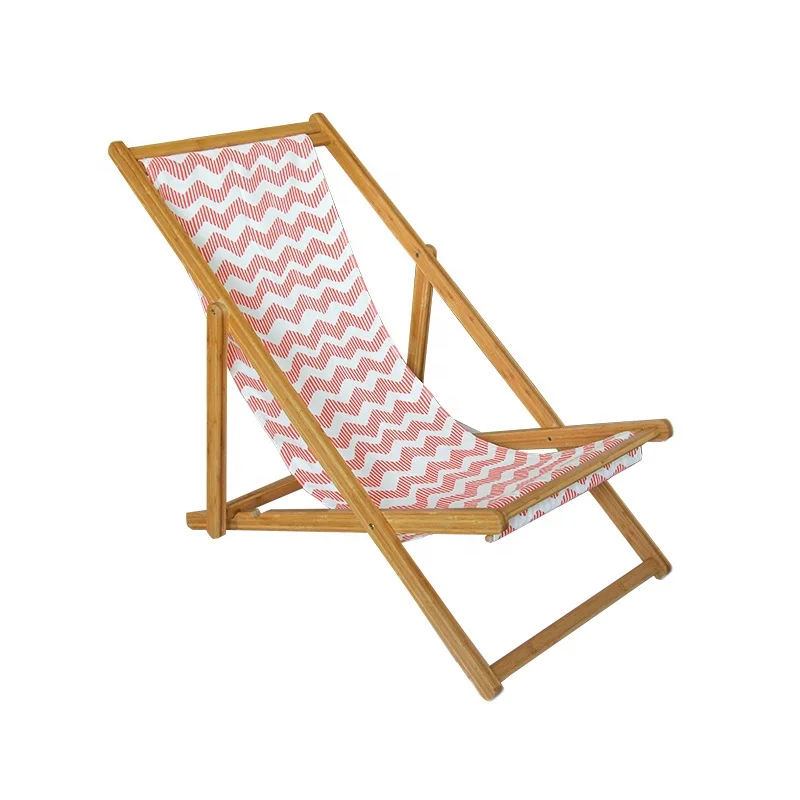 
Wholesale natural foldable bamboo beach lounge chair outdoor with custom cloth 