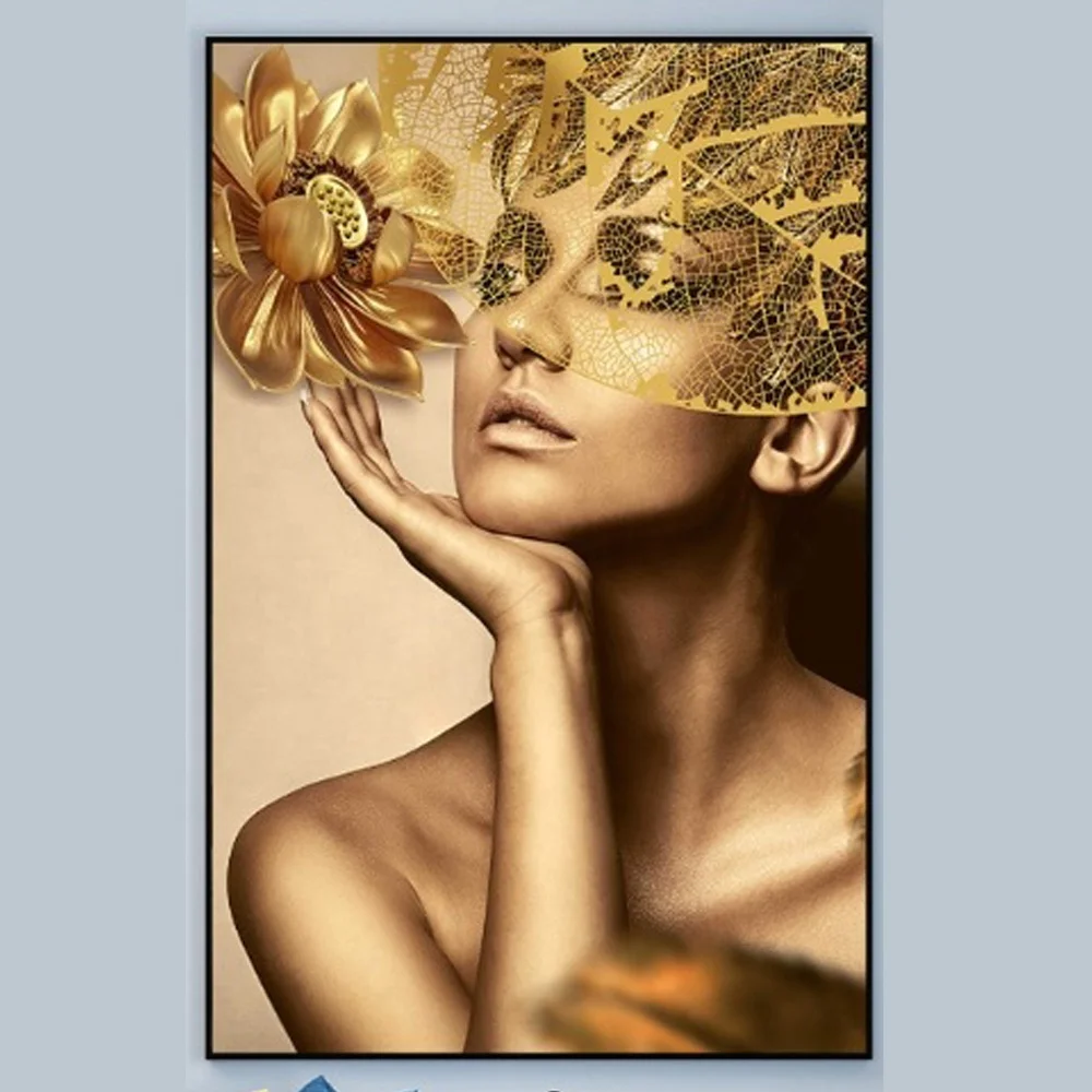 3d diamonds nordic paintings and wall arts hotel wall design bedroom decor home decorations sex black women light nude painting