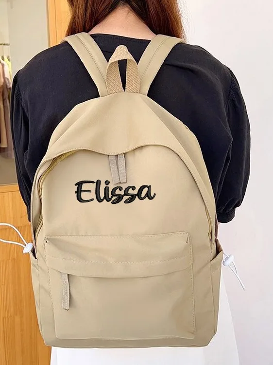 Personalized Monogramm Blank Plain Pink Backpack College Preppy School Bag Casual Women Teenager Girl Student Backpack