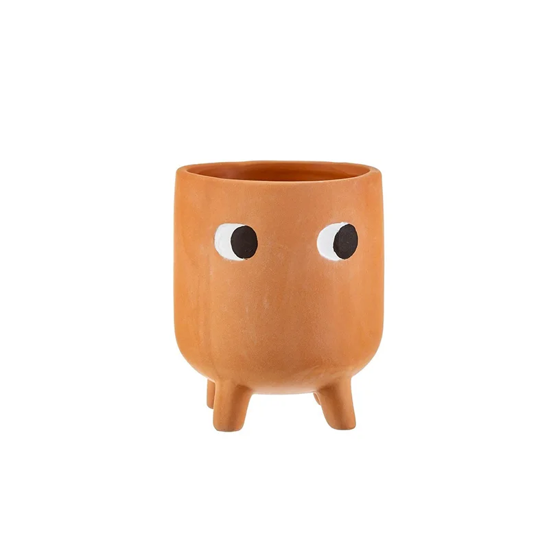 Decorative Clay Succulent Pot Little Leggy Terracotta Planter