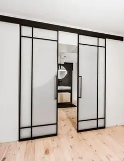 Chinese TOMA ISO Aluminum metal frame black glass door sliding folding and swing door with dividers