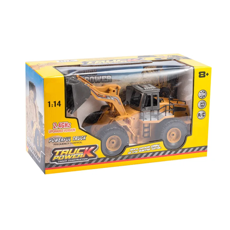 1/14 Remote Control Engineering Vehicle Tos Boys Outdoor Sand Play Truck Model 6-channel Kids Plastic Rc Bulldozer For Wholesale