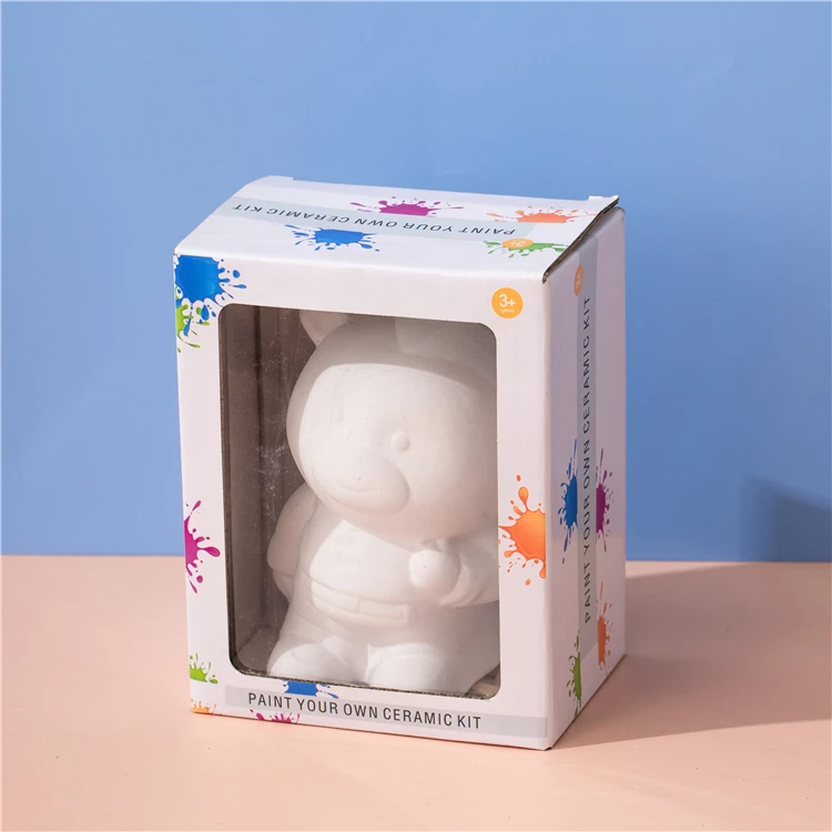 Cute bear hedgehog craft children ceramic diy painting kids drawing educational toys for kids