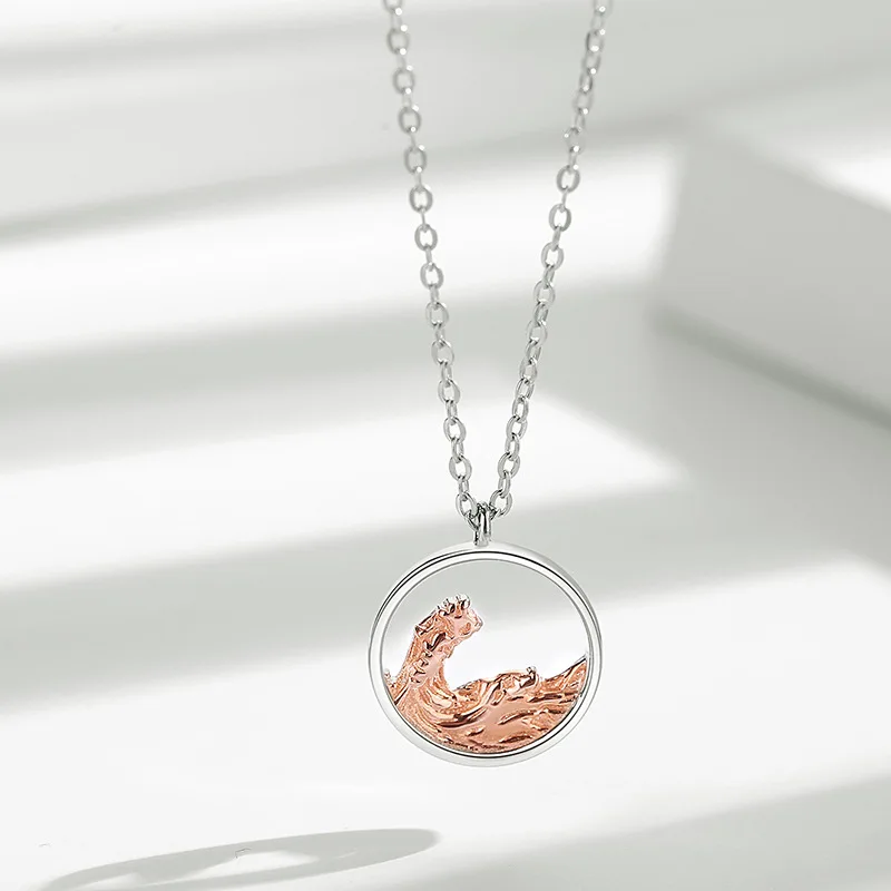 Aimgal S925 sterling silver couple necklace niche luxury design clavicle chain