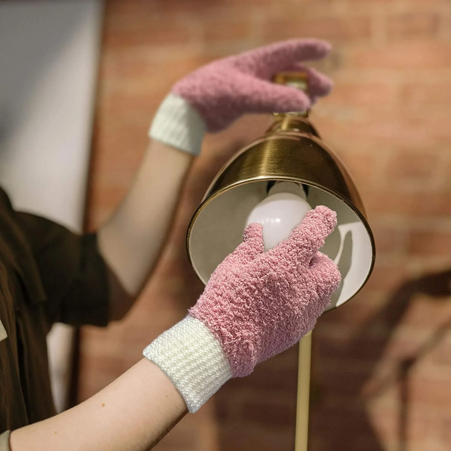 Reusable Lint-Free Microfiber Dusting Household Cleaning Car Washing Gloves For Blinds Windows