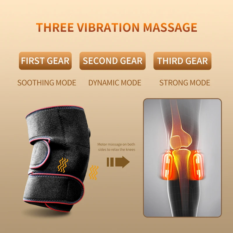 Греющий наколенник с зарядкой, регулируемый и теплый, снимает боль в колене, для мужчин и женщин, 2022