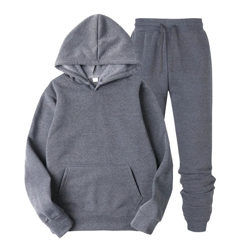 100% Cotton men tracksuit sweatsuit jogger set blank track jogging sweat suit men sweatpants