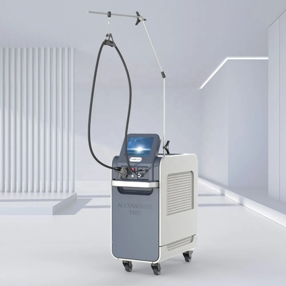 Beauty Equipment laser alexandrite 755nm and Nd yag 1064nm with Air cooling for hair removal