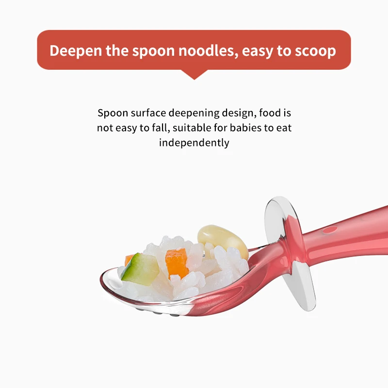 Modern Silicone Spoon Fork Set Short Handle Kid-Style Fruit Tableware Comfortable Soft-Headed Baby Feeding Complementary Spoon