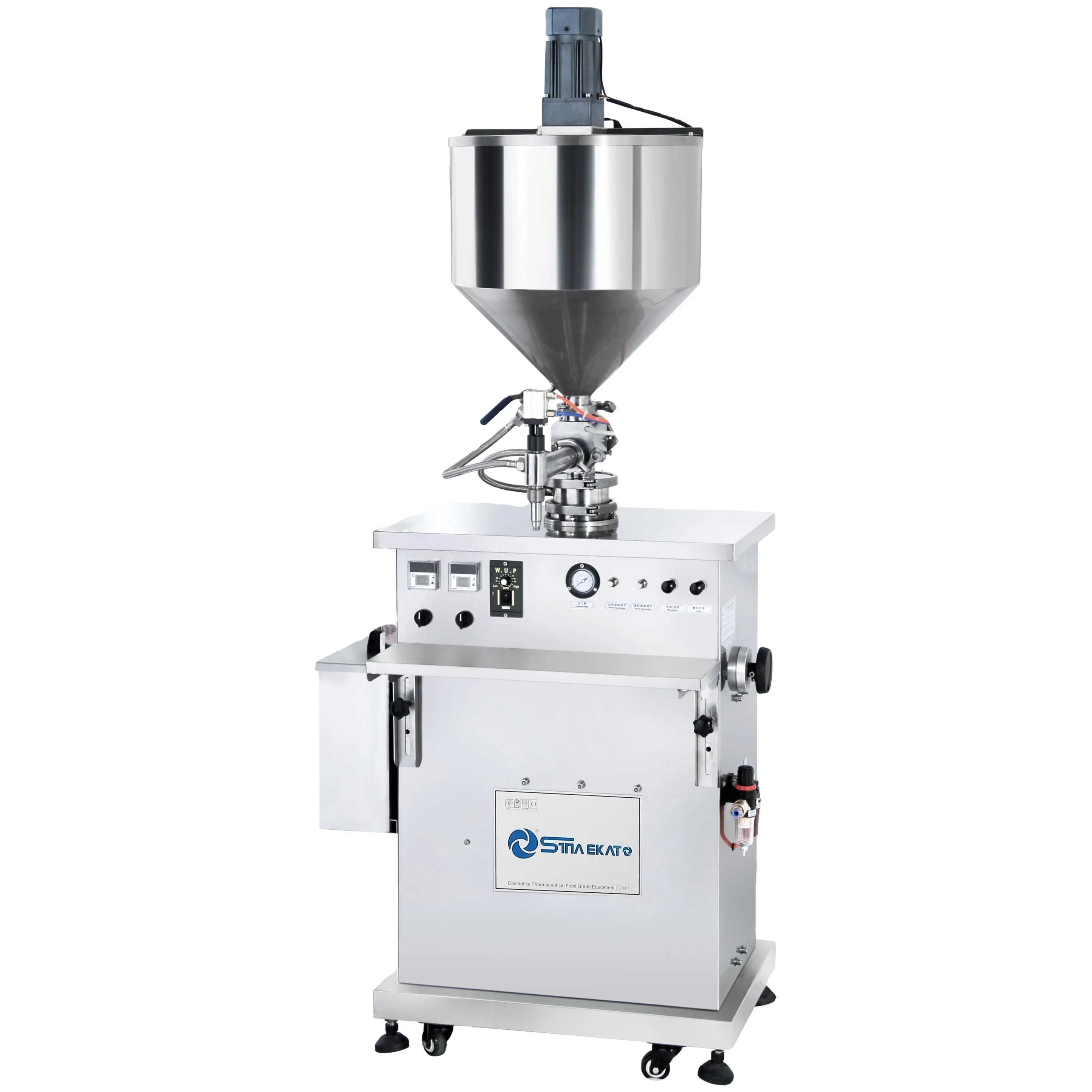 Hot sales semi-auto pneumatic honey/oil / food filling machine with heater and mixer