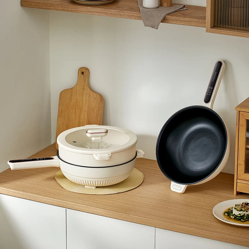 New Best Home Non Stick Electric Skillet Table Hotpot Cooking Pot Temperature Control Multifunctional Smart Electric Frying Pan