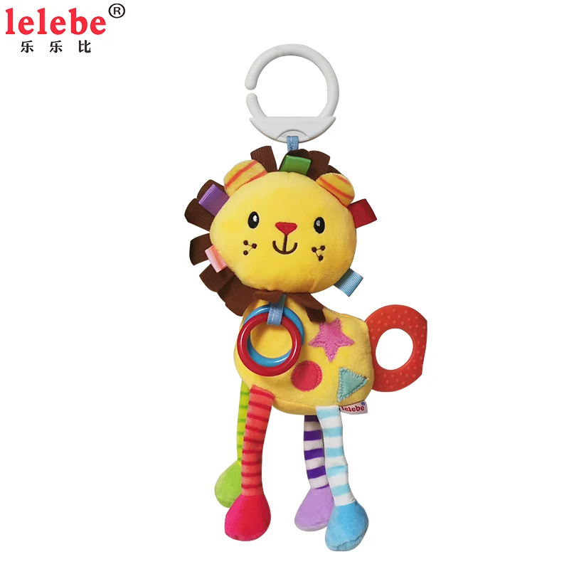 lelebe 2020 China factory baby gift organic hanging   teething rattle soft animal  children plush other kids with baby toys