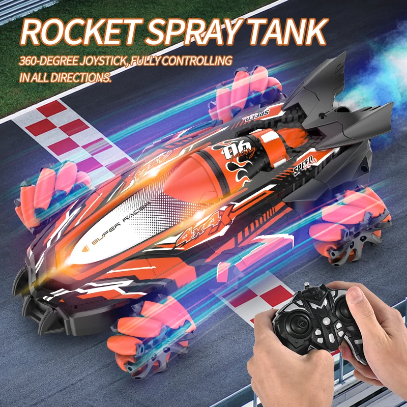Adjustable Speed Racing Stunt Car Toy Universal Rocker Light Music USB Cable Four-Wheel Drive Spray Drift Remote Control