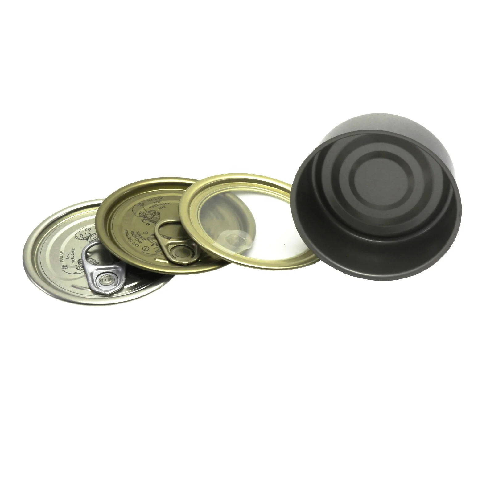 empty caviar fish meat 2 pieces metal tins cans MC-023C