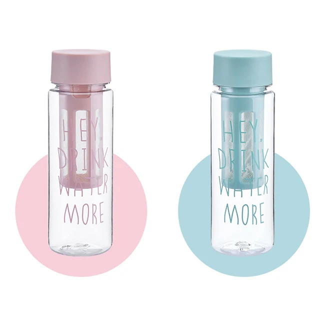 Portable Thermal Plastic Tea Infuser Fruit Filtering Drinking Water Bottles 500ml Bpa Free for Sport