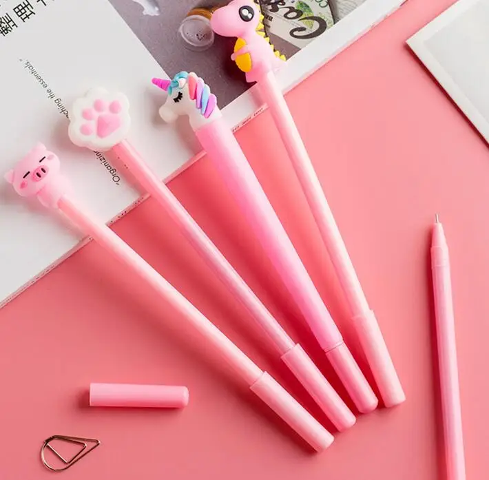 Милые Мультяшные ручки Queena Kawaii розового цвета маркеры нейтральный силикагелевый маркер для девочек школьные принадлежности канцелярские обучения