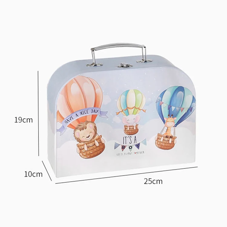 Custom Keepsake Baby Born Shower Paper Cardboard Suitcase Mini Gift Set Packaging Boxes For Children Newborns