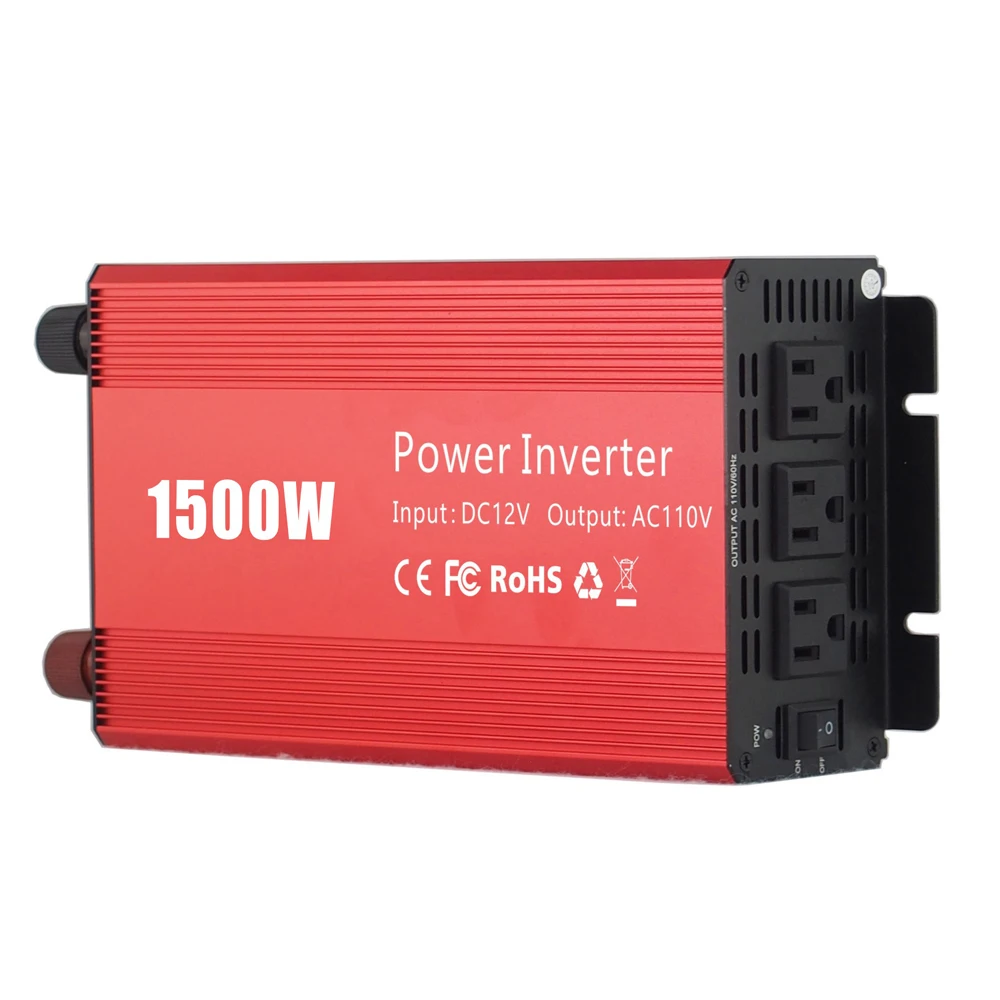 Преобразователь напряжения 1500 Вт, модифицированный синусоидальный сигнал от 12 В до 110 В, 220 В переменного тока, розетка, USB, преобразователь постоянного тока в переменный ток для автомобиля