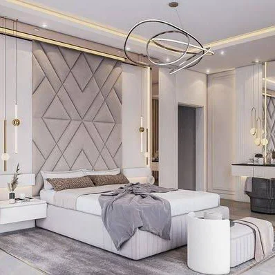 Luxury Bedroom Furniture Modern Headboards Adhesive Fabric Background Wall Panels For Double Full Hotel Bed