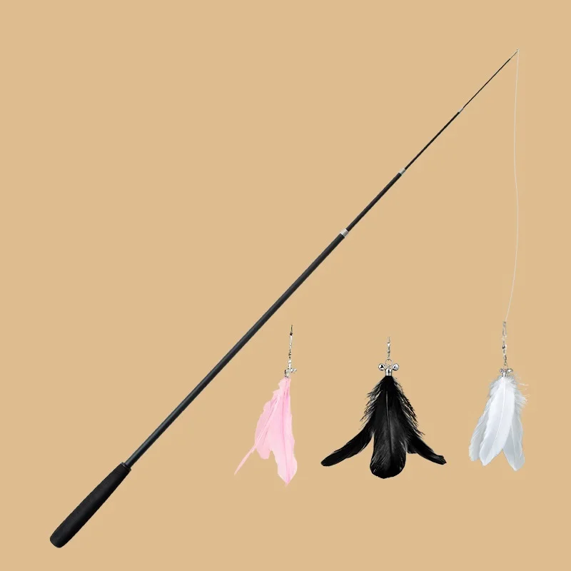 Simulation Bird Interactive Cat Toy Funny Feather Bird with Bell Cat Stick Toys for Kitten Playing Teaser Wand Toy Cat Supplies