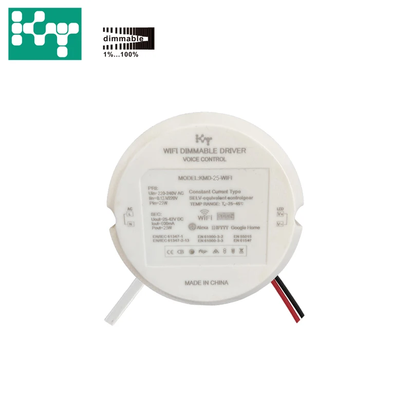 Wifi приглушаемый драйвер 25 Вт 600 мА DC 25-42 в поддержка системы освещения alexa