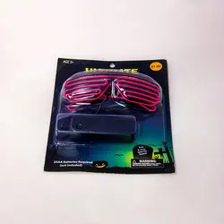 Wholesale 3d Christmas EL Wire Shutter Shape Glasses Glow Led Light Up Party Glasses
